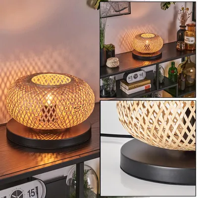 Produktbild von Decollatura Tischlampe aus Metall/Bambus in Schwarz/Natur