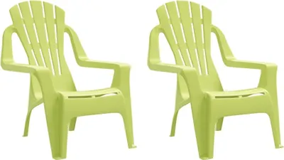 Produktbild von vidaXL Kinder-Gartenstühle 2 Stk. Grün 37x34x44 cm PP Holzoptik
