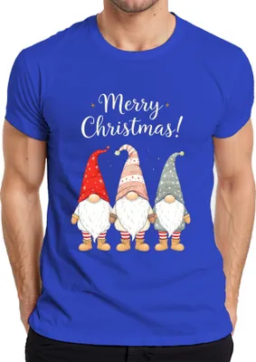 Produktbild von Merry Christmas! Weihnachtswichtel Gnome niedlich Weihnachten Herren T-Shirt, Blau, S