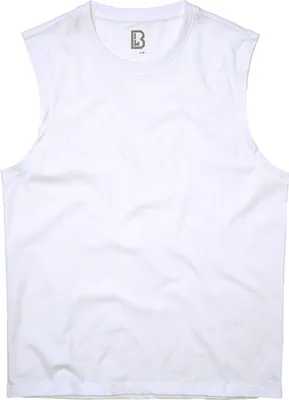 Produktbild von Ärmelloses T-Shirt aus 100% Baumwolle, weiß, Rundhalsausschnitt, Größe 4XL