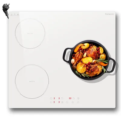 Induktionskochfeld 3 Platten weiß 60 cm 3500 W Touch-Bedienung