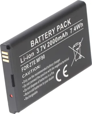 Produktbild von Akku passend für ZTE MF90, Li-Ion, 3,7V, 2000mAh, 7,4Wh