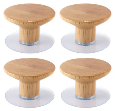 Immagine prodotto di Omgoods - Set di 4 ganci in legno massello con viti, ideali per appendere abiti e accessori
