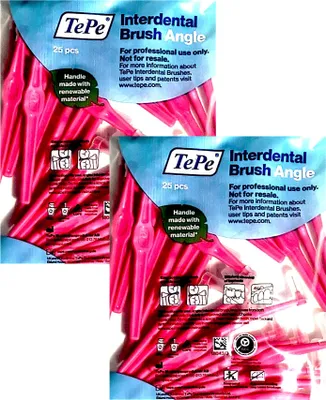 Produktbild von 2x TePe Angle Interdentalbürsten pink 0,4 mm - 2x  25 Stück