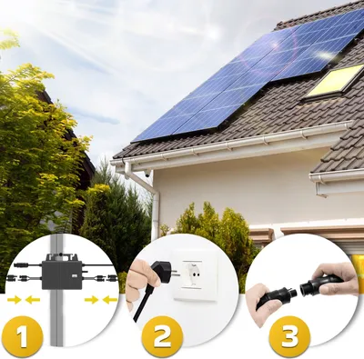 Produktbild von SUNNIVA® 920W Balkonkraftwerk BIFAZIAL FULLBLACK komplett Steckdose TSUN 800W Wechselrichter, PV Solaranlage, 5m Kabel, Bluetooth WIFI