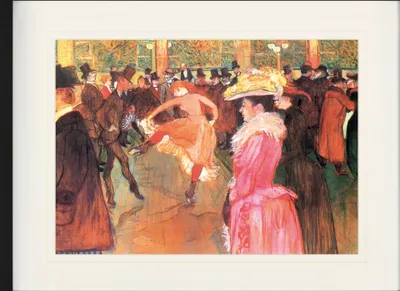 Produktbild von Henri De Toulouse-Lautrec Gerahmtes Bild Mit Edlem Passepartout | Wand-Bilder | Im Bilderrahmen - Tanz Im Moulin Rouge, 1890 (60 x 80 cm)