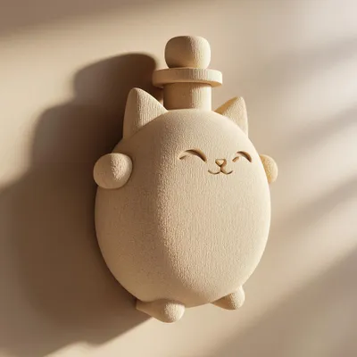 3D-gedruckte Katzen-Wandvase mit abnehmbarem Deckel – Decords, Produktansicht 1