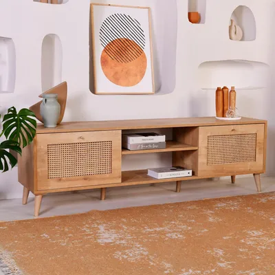 Produktbild von Grassano - TV-Schrank, 180x41x55 cm, Eiche Braun, ein Regal