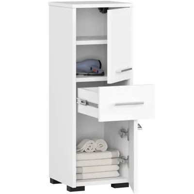 Zdjęcie produktu dla AKORD Furniture Factory OP0LLAZBIA002, Biały, Wolnostojący, 3 pół., 1 szuf., 2 drzw., Matowy