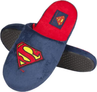 Produktbild von Warme Hausschuhe Soxo Pantoffeln für Zuhause Slipper Superman, navyblau, Größe 43-44, Herren, Geschenk für ihn