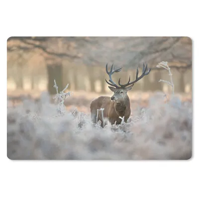 Produktbild von MuchoWow® Schreibtischunterlage Hirsche - Tiere - Winter 60x40 cm - XXL Mauspad - Großes Mauspad