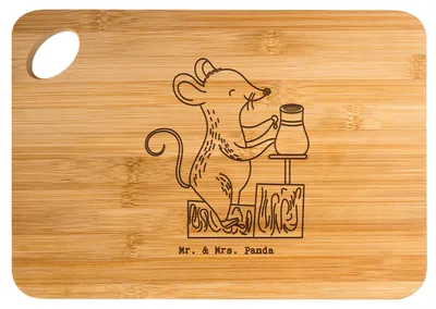 Produktbild von Mr. & Mrs. Panda Holzbrett Maus Töpfern - Transparent - Geschenk, Schneidebrett, Frühstücksbrettchen, Frühstücksbrett, Töpferkurs, Töpferei, Holzbrettchen, Brett