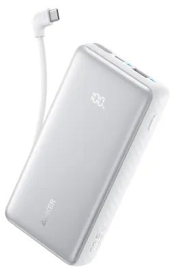 Produktbild von Anker Zolo Powerbank 10.000 mAh 22,5W USB-C Kabel Weiß