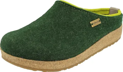 Produktbild von Haflinger Damen Pantoffel Wollfilz Hausschuh Grizzly Kris 711056, Größe:43 EU, Farbe:Grün