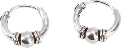 Produktbild von Ethno Ohrringe, Boho Silbercreolen, Creolen - 1 cm, Silber-Farben, SterlingSilber, Silberohrringe
