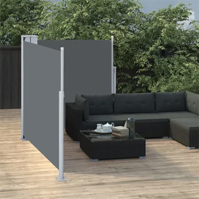 Produktbild von The Living Store Ausziehbare Seitenmarkise Anthrazit 100 x 600 cm