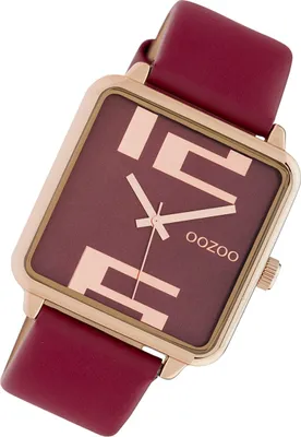 Produktbild von Oozoo Armbanduhr weinrot Leder Timepieces Damen Analog-Quarzuhr UOC10363