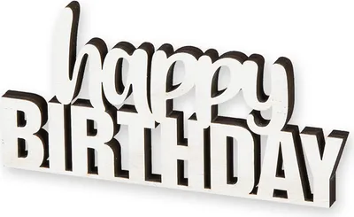 Produktbild von Holz Schriftzug Happy Birthday Geburtstag weiß