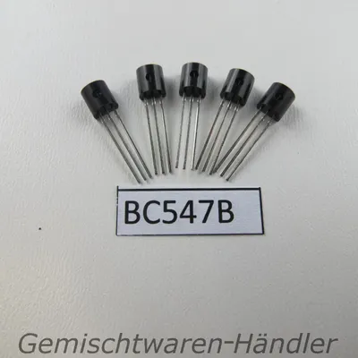 Obrázok produktu pre 5 kusov tranzistorov BC547B, bipolárny, NPN, 50V, 100mA, 500mW, prevedenie TO92