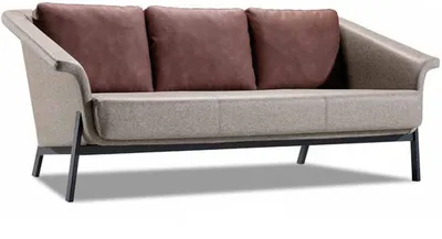 Immagine prodotto di Divano imbottito grigio di design in tessuto divano soggiorno a tre posti