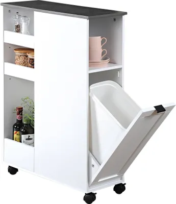 Produktbild von Kesper Kuchyňský vozík s odpadkovým košem bílý