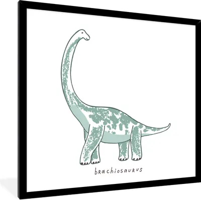 Produktbild von MuchoWow® Gerahmtes Poster Kinderzimmer - Dinosaurier - Brachiosaurus - Junge - Mädchen - Kinder 40x40 cm - Poster mit Schwarzem Bilderrahmen Wandposter Rahmen Foto Bilder - Mit Rahmen - Wanddekoration Schlafzimmer