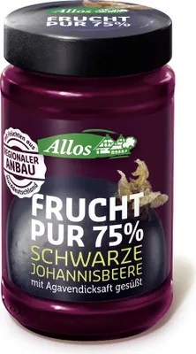 Produktbild von Allos - Frucht Pur 75%  Schwarze Johannisbeere - 250g
