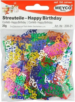 Obrázek produktu pro Streuteile Happy Birthday bunt sort.
