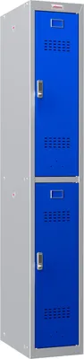 Produktbild von Phoenix PL1230GBE Schließfach Locker Grau - 1 Spind 2 blauer Türen - Elektronisches Schloss - Für Büro, Lager, Fitness