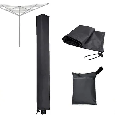 Produktbild von Wäschespinne schutzhülle 16 x 16 x 165 cm, 600D Oxford-Stoff Abdeckung Wasserdicht Reissfest Schwarz