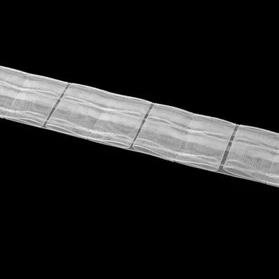 Immagine prodotto di Nastro per tende 10 m, pieghe piatte, trasparente, 50 mm, rapporto 1:3,0, nastro arricciato, nastro plissettato