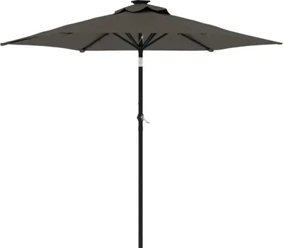 Produktbild von vidaXL Sonnenschirm mit LED und Stahlmast Anthrazit 225x225x212 cm