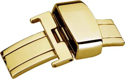 Produktbild von Faltschließe Edelstahl für Lederbänder PVD Gelbgold 22054G, Anstoß:22 mm