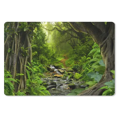 Produktbild von MuchoWow® Schreibtischunterlage Natur - Wasser - Dschungel - Wald - Tropisch 60x40 cm - XXL Mauspad - Großes Mauspad