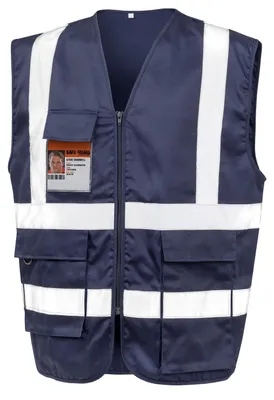 Imagen del producto de Chaleco de seguridad unisex para hombre/mujer, modelo FK3232 (talla L), color azul marino