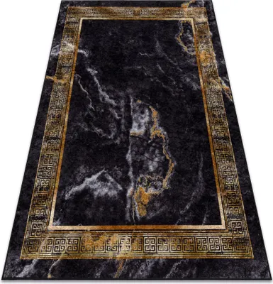 Zdjęcie produktu dla Dywan do prania MIRO 51278.809 Marmur, grecki antypoślizgowy -  / złoty czarny 140x190 cm