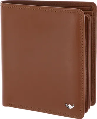Zdjęcie produktu dla Złoty portfel skórzany Polo RFID Protect portmonetka 1231 Cognac brązowy