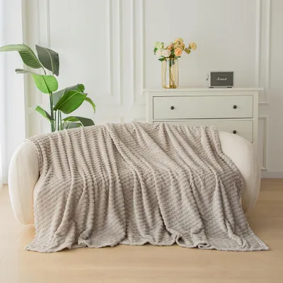 Produktbild von Lozkoholicy Mikrofaser Decke 160x200 Geprägt Hellgrau
