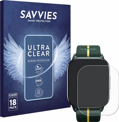 Produktbild von 18x Für Motorola Moto watch fit Schutzfolie Savvies Displayschutz Display Schutz Folie Klar Transparent