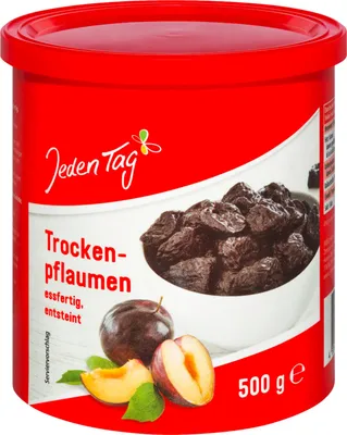 Produktbild von Jeden Tag Trockenpflaumen entsteint (500g Packung) + usy Block