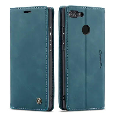 Immagine prodotto di Huawei P Smart Case, Retro Custodia in Finto cuoio, tasche per carte, chiusura magnetica, custodia con funzione stand per Huawei P Smart blu