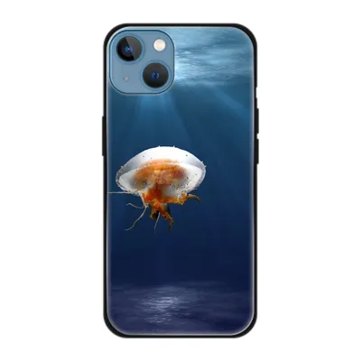 Produktbild von König Design Hülle kompatibel mit Apple iPhone 13 Kunststoff Soft Handyhülle - Handy Case Qualle
