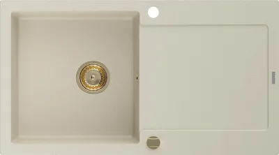 Immagine prodotto di Mexen Leo lavello in granito monovasca con scolapiatti 900 x 500 mm, beige, sifone dorato - 6501901010-69-G