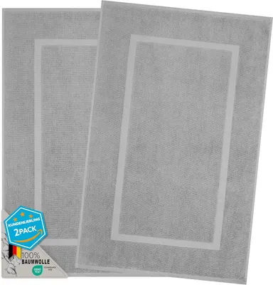 Immagine prodotto di Set di due tappetini da bagno, 100% cotone, 900 GSM, 51x86 cm, per il bagno