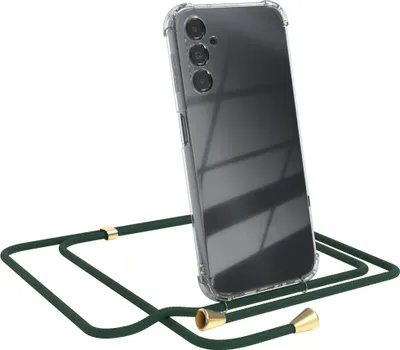 Produktbild von EAZY CASE Handykette kompatibel mit Samsung Galaxy A14 5G, Handyhülle mit Umhängeband, Handykordel, Schutzhülle Clear, Band in Grün