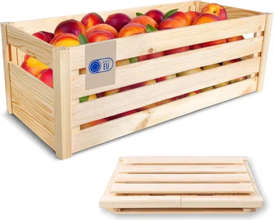 Zdjęcie produktu dla Creative Deco Składana Skrzynka Drewniana | 69x29,5x23,5 cm | Łatwy Montaż bez Narzędzi | Pudełko na Owoce, Warzywa, Zabawki | Organizer Dekoracyjny, na Prezent