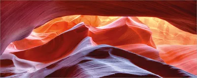 Produktbild von Wallario selbstklebendes Poster - Antelop Canyon USA  Kalksandsteingebirge in leuchtenden Farben, Größe: 50 x 125 cm