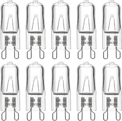 Produktbild von G9 Halogenlampe 28 W 230 V, 370 lm 2700 K warmweiß dimmbar, G9-Kapselbirne, für Kronleuchter, Landschaftsbeleuchtung, Wandleuchten, Schrankbeleuchtung, Packung O