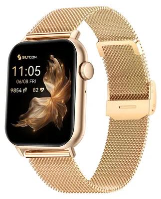 Produktbild von Siltcon Seréa Smartwatch Damen mit Telefonfunktion – 1,83 Zoll AMOLED, 100+ Sportmodi und Schlaftracking – 5 Armbänder – Gold