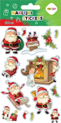 Obrázok produktu pre Vianočné nálepky EFEKT - Santa Happy Color